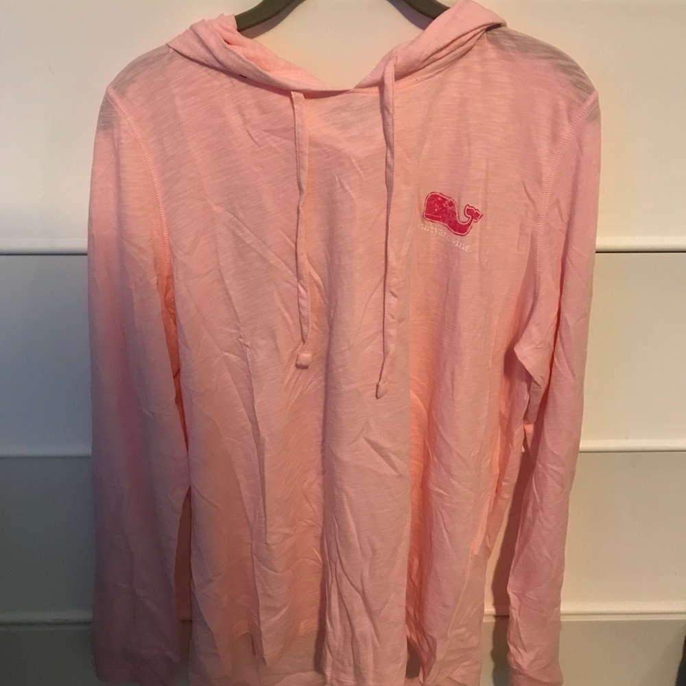 pink hooded vineyard vines long sleeve t-shirt